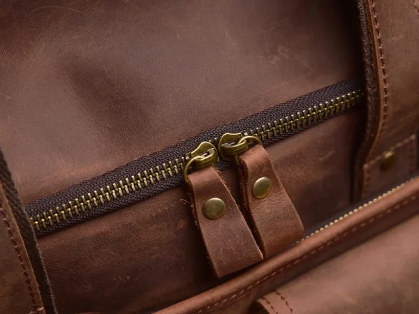 Weekender Travel Bag | Handmade Leather Duffle Bag - Image 13