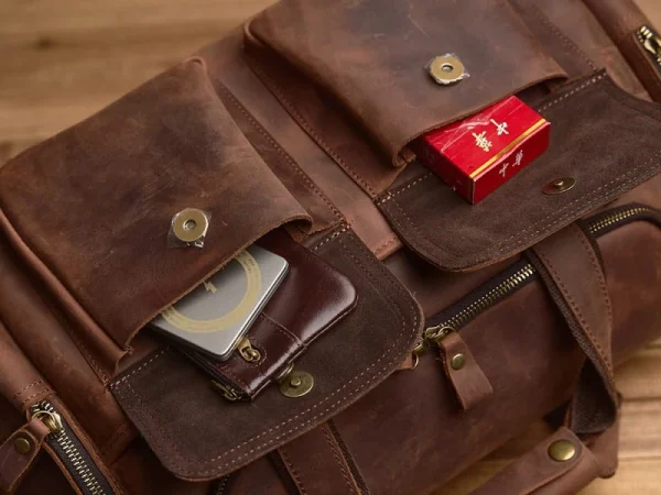 Weekender Travel Bag | Handmade Leather Duffle Bag - Image 8