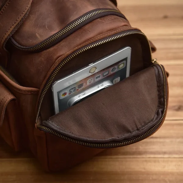 Weekender Travel Bag | Handmade Leather Duffle Bag - Image 11
