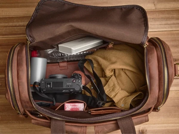 Weekender Travel Bag | Handmade Leather Duffle Bag - Image 15