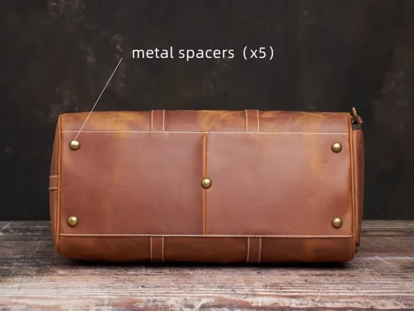 Leather Weekender Travel Bag With Shoe Compartment | Wholesale Custom Logo - Image 7