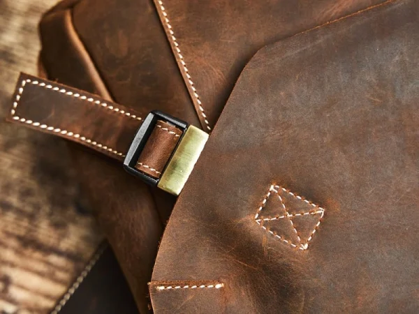 Vintage Leather Laptop Messenger Bag - Image 8