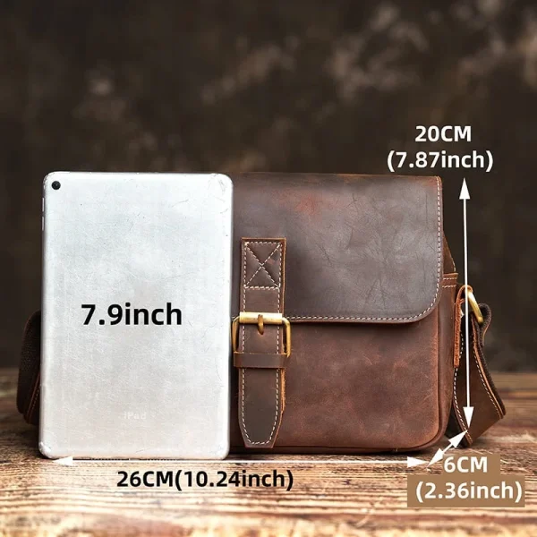 Small Messenger Bag Crossbody Leather For Men - Image 4