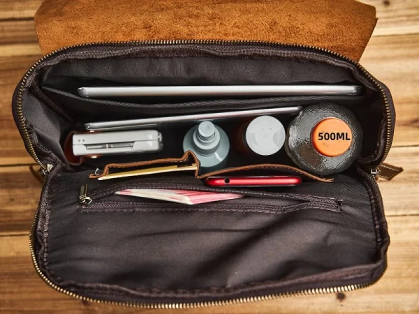 Vintage Leather Laptop Messenger Bag - Image 14