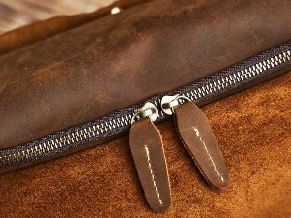 Vintage Leather Laptop Messenger Bag - Image 13