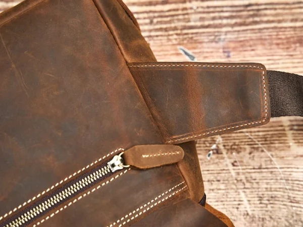 Vintage Leather Laptop Messenger Bag - Image 11
