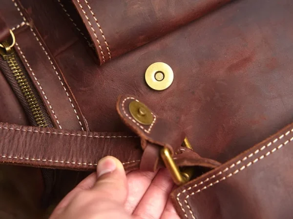 Vintage Large Leather Backpack - Image 12