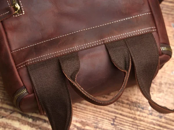 Vintage Large Leather Backpack - Image 9