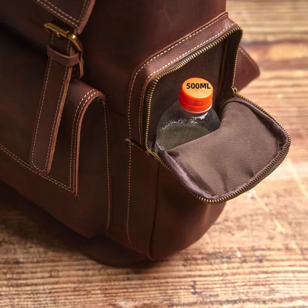 Vintage Large Leather Backpack - Image 7