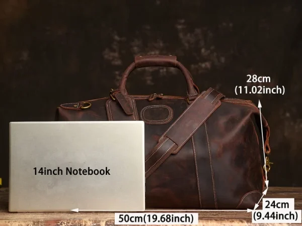 Vintage Duffle Bag Leather | Handmade Leather Duffle Bag - Image 7