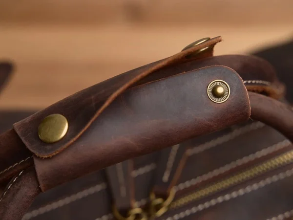 Vintage Duffle Bag Leather | Handmade Leather Duffle Bag - Image 8
