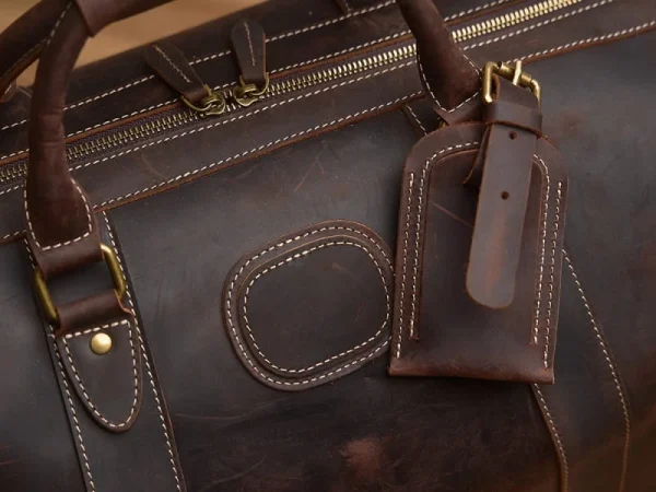 Vintage Duffle Bag Leather | Handmade Leather Duffle Bag - Image 10