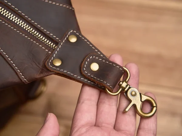 Vintage Duffle Bag Leather | Handmade Leather Duffle Bag - Image 11