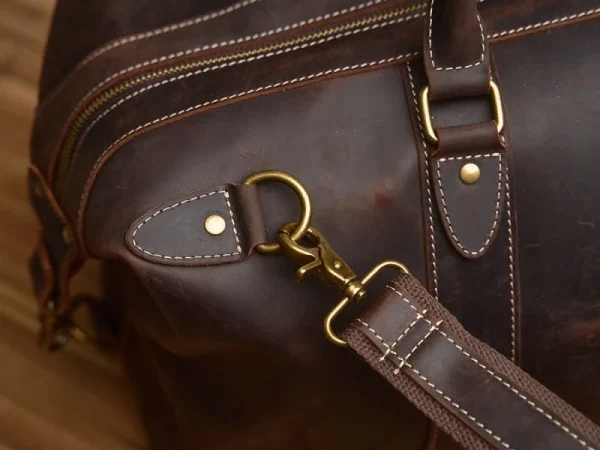 Vintage Duffle Bag Leather | Handmade Leather Duffle Bag - Image 13