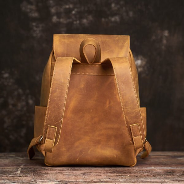 Mens Vintage Leather Backpack For Work - Image 18