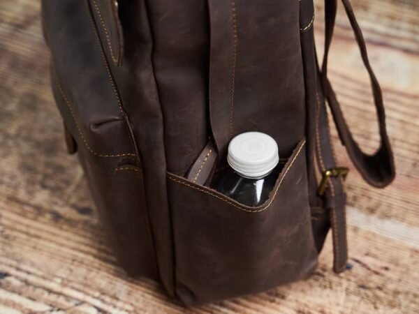 Mens Vintage Leather Backpack For Work - Image 13