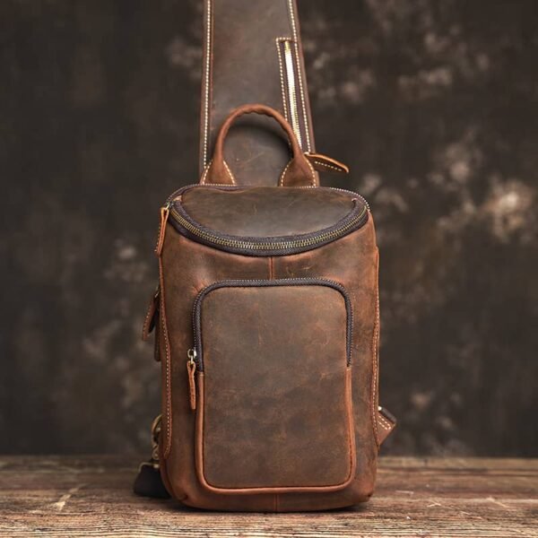 Leather Sling Bag l Large Chest Bag - Image 3