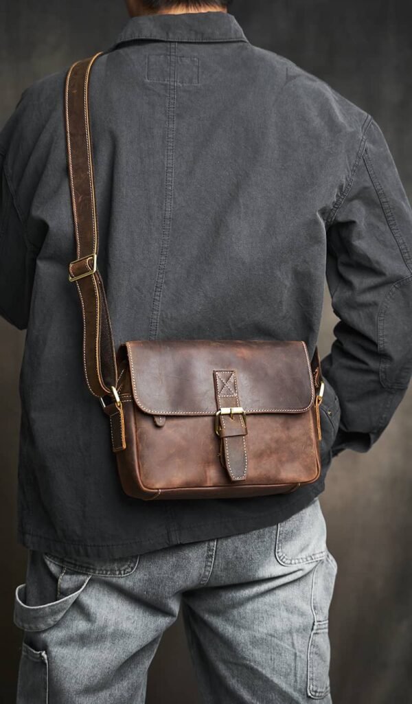 Small Messenger Bag Crossbody Leather For Men - Image 3