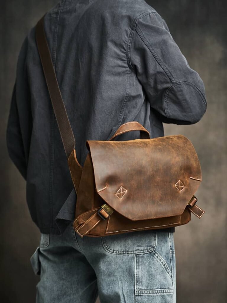 Vintage Coffee Leather Shoulder Bag 19 1