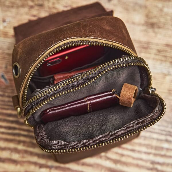 Vintage Leather Fanny Pack | Leather Mini Shoulder Bag - Image 16