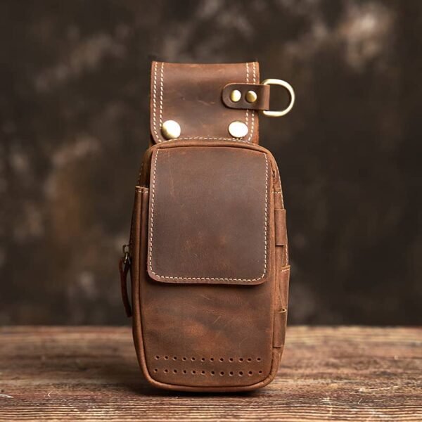 Vintage Leather Fanny Pack | With Flip-Top Cover - Image 3