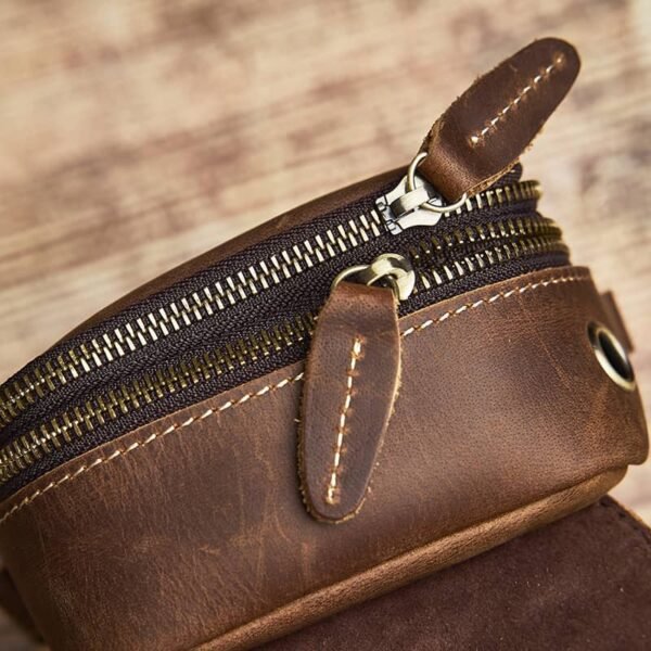 Vintage Leather Fanny Pack | Leather Mini Shoulder Bag - Image 13