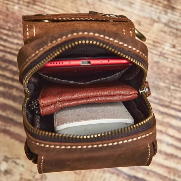Vintage Leather Fanny Pack | With Flip-Top Cover - Image 15