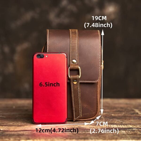 Vintage Leather Fanny Pack | Leather Mini Shoulder Bag - Image 8