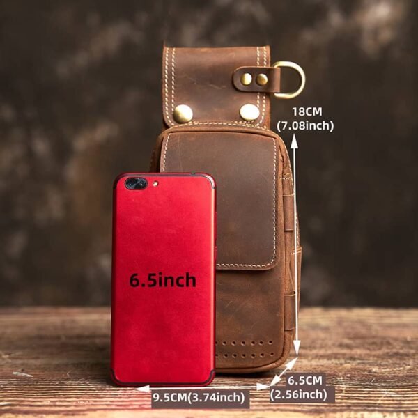 Vintage Leather Fanny Pack | With Flip-Top Cover - Image 9