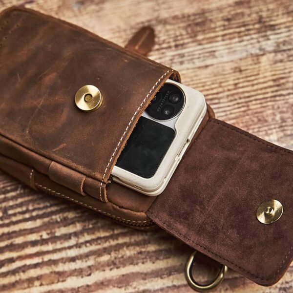 Vintage Leather Fanny Pack | With Flip-Top Cover - Image 12