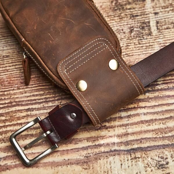 Vintage Leather Fanny Pack | With Flip-Top Cover - Image 13