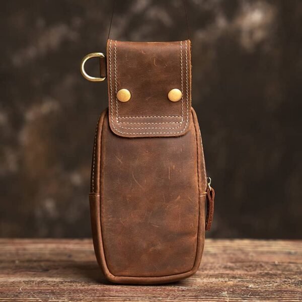 Vintage Leather Fanny Pack | With Flip-Top Cover - Image 4