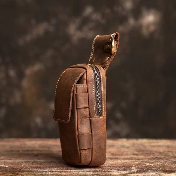 Vintage Leather Fanny Pack | With Flip-Top Cover - Image 8