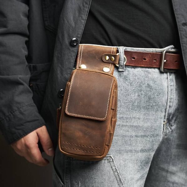 Vintage Leather Fanny Pack | With Flip-Top Cover - Image 7