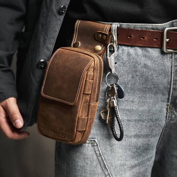 Vintage Leather Fanny Pack | With Flip-Top Cover - Image 5