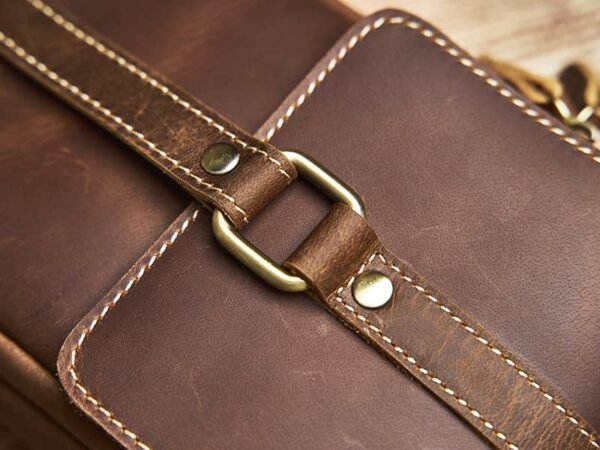 Vintage Leather Fanny Pack | Leather Mini Shoulder Bag - Image 12