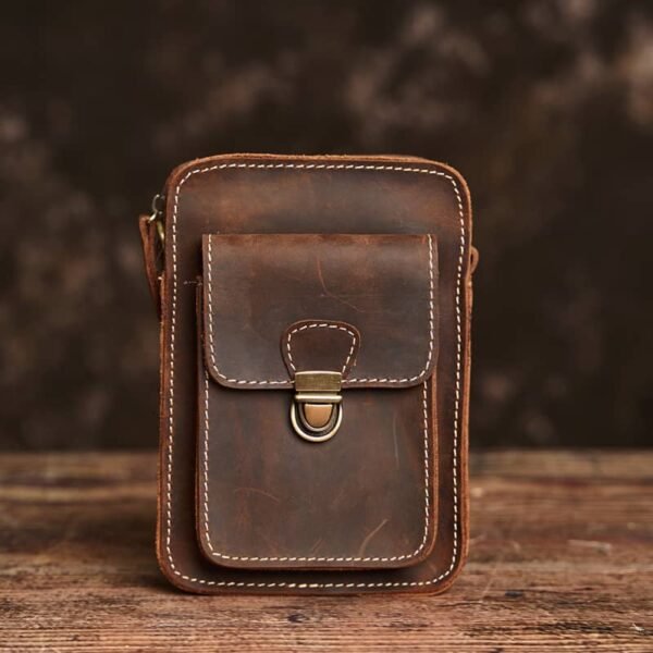 Vintage Leather Fanny Pack | Small Leather Shoulder Bag Supplier - Image 2