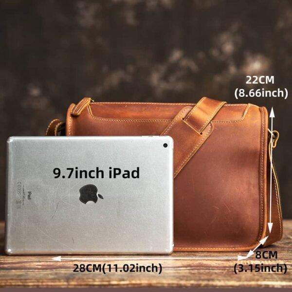 Handmade Leather Messenger Bag | Leather Shoulder Bag - Image 5
