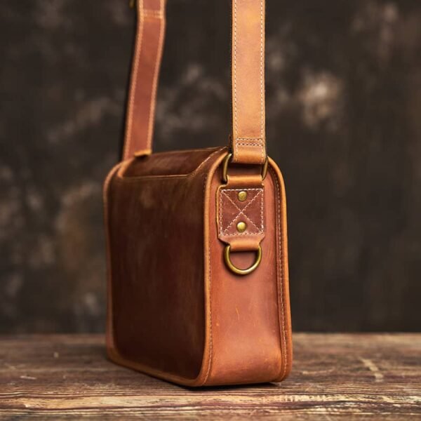 Handmade Leather Messenger Bag | Leather Shoulder Bag - Image 3