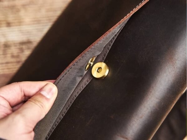 Vintage Leather Messenger Bag | Handmade Leather Shoulder Bag - Image 11