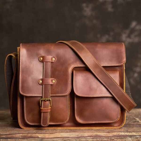 Handmade Leather Messenger Bag |Men's Leather Bags Supplier - Image 8