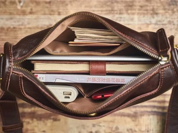 Handmade Leather Messenger Bag | Leather Shoulder Bag - Image 8