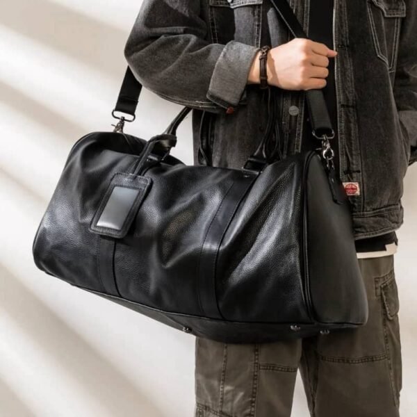 Leather Large Weekender Travel Bag | Leather Tote Bag Supplier - Image 9