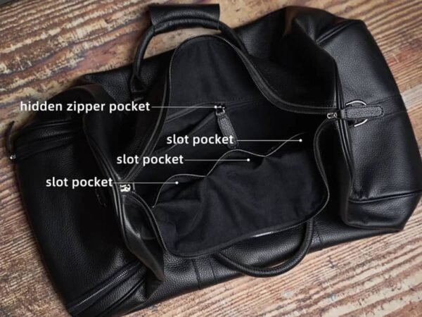 Leather Large Weekender Travel Bag | Leather Tote Bag Supplier - Image 18