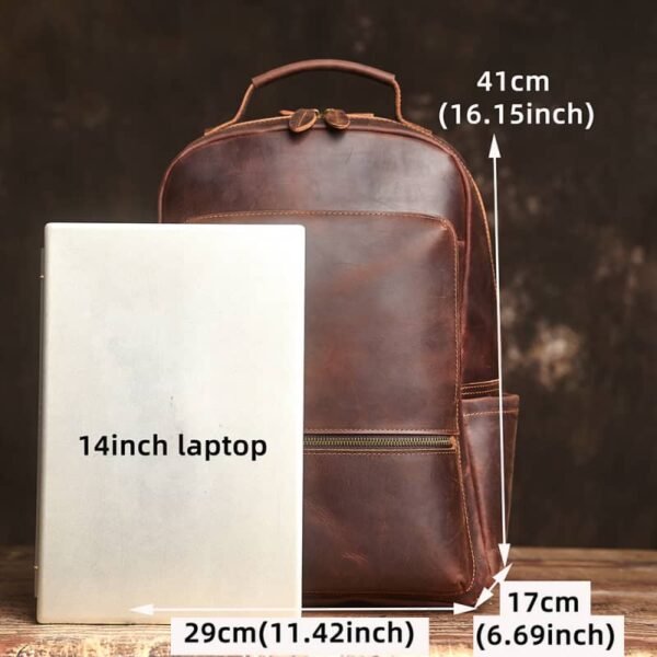 Handmade Men Leather Backpack | Vintage Classic Backpack - Image 7