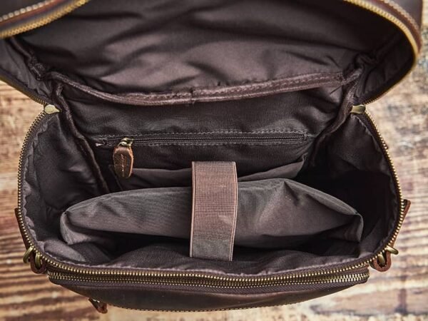 Vintage Leather Backpack for Laptop - Image 12