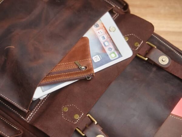 Vintage Large Leather Backpack | Handmade Leather Backpack - Image 15