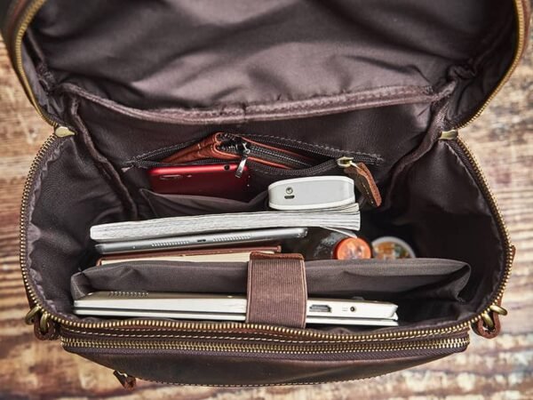 Vintage Leather Backpack for Laptop - Image 11