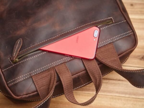 Vintage Large Leather Backpack | Handmade Leather Backpack - Image 14