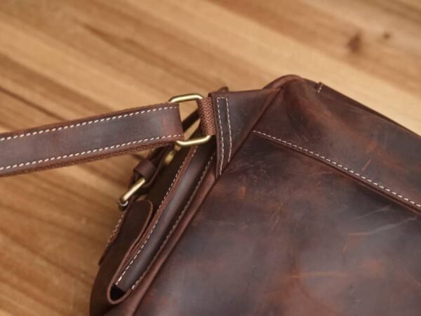Vintage Large Leather Backpack | Handmade Leather Backpack - Image 13
